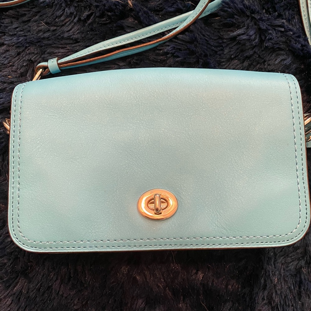 Coach rare pacific bright blue cross body bag - Picture 3 of 6